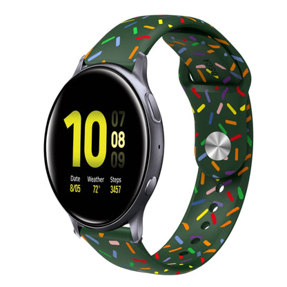 For Samsung Galaxy Watch 4 40mm / 44mm Sports Rainbow Dots Silicone Buckle Watch Band(Green) - Watch Bands by PMC Jewellery | Online Shopping South Africa | PMC Jewellery