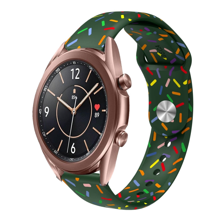 For Samsung Galaxy Watch 4 Classic 42mm / 46mm Sports Rainbow Dots Silicone Buckle Watch Band(Green) - Watch Bands by PMC Jewellery | Online Shopping South Africa | PMC Jewellery