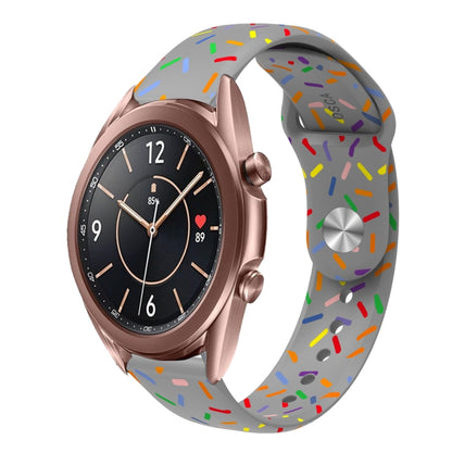 For Samsung Galaxy Watch 4 Classic 42mm / 46mm Sports Rainbow Dots Silicone Buckle Watch Band(Gray) - Watch Bands by PMC Jewellery | Online Shopping South Africa | PMC Jewellery