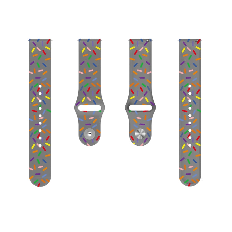 For Samsung Galaxy Watch 4 Classic 42mm / 46mm Sports Rainbow Dots Silicone Buckle Watch Band(Gray) - Watch Bands by PMC Jewellery | Online Shopping South Africa | PMC Jewellery