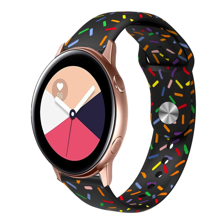 For Samsung Galaxy Watch 3 41mm Sports Rainbow Dots Silicone Buckle Watch Band(Black) - Watch Bands by PMC Jewellery | Online Shopping South Africa | PMC Jewellery