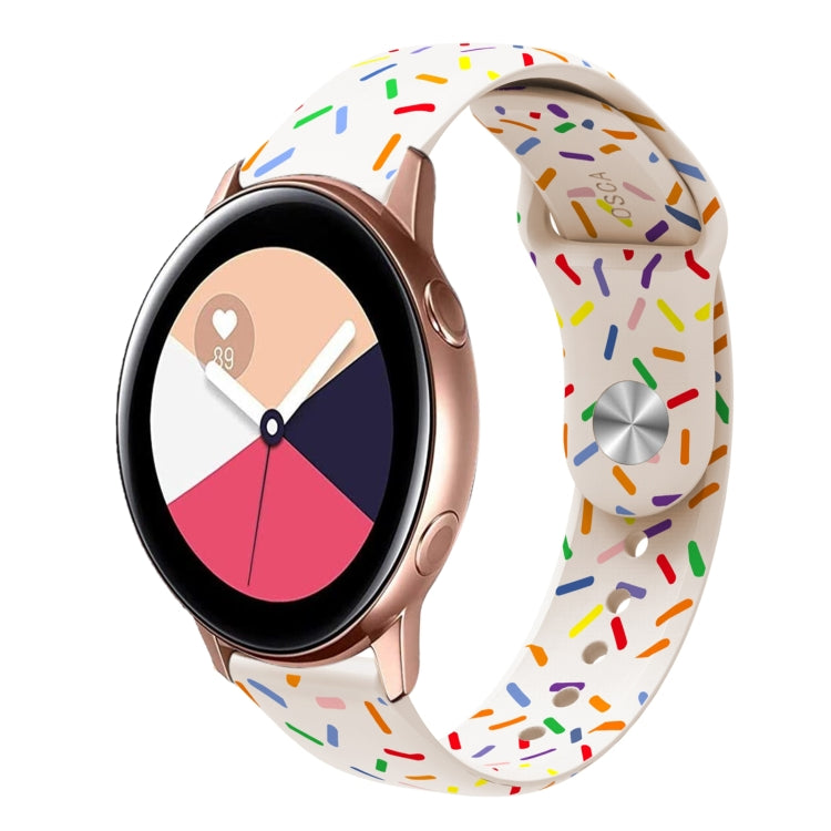 For Samsung Galaxy Watch 3 41mm Sports Rainbow Dots Silicone Buckle Watch Band(Starlight Color) - Watch Bands by PMC Jewellery | Online Shopping South Africa | PMC Jewellery