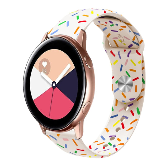 For Samsung Galaxy Watch 3 41mm Sports Rainbow Dots Silicone Buckle Watch Band(Starlight Color) - Watch Bands by PMC Jewellery | Online Shopping South Africa | PMC Jewellery