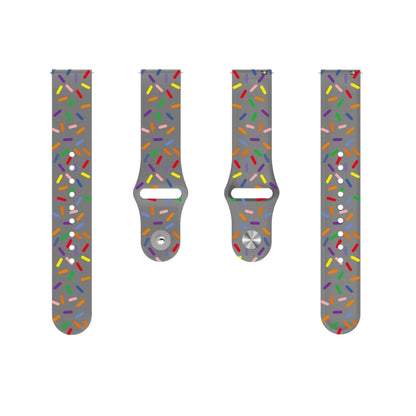 For Samsung Galaxy Watch Active 2 40mm / 44mm Sports Rainbow Dots Silicone Buckle Watch Band(Gray) - Watch Bands by PMC Jewellery | Online Shopping South Africa | PMC Jewellery