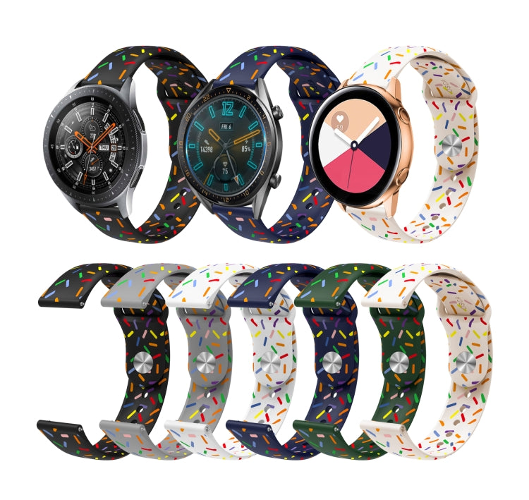 For Samsung Galaxy Gear Sport Sports Rainbow Dots Silicone Buckle Watch Band(Gray) - Watch Bands by PMC Jewellery | Online Shopping South Africa | PMC Jewellery