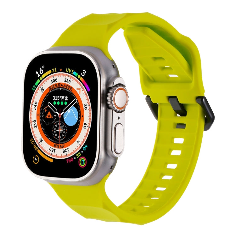 For Apple Watch SE 2022 44mm Ripple Silicone Sports Watch Band(Fluorescent Green) - Watch Bands by PMC Jewellery | Online Shopping South Africa | PMC Jewellery