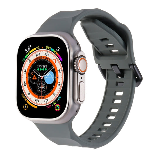 For Apple Watch 6 44mm Ripple Silicone Sports Watch Band(Dark Grey) - Watch Bands by PMC Jewellery | Online Shopping South Africa | PMC Jewellery