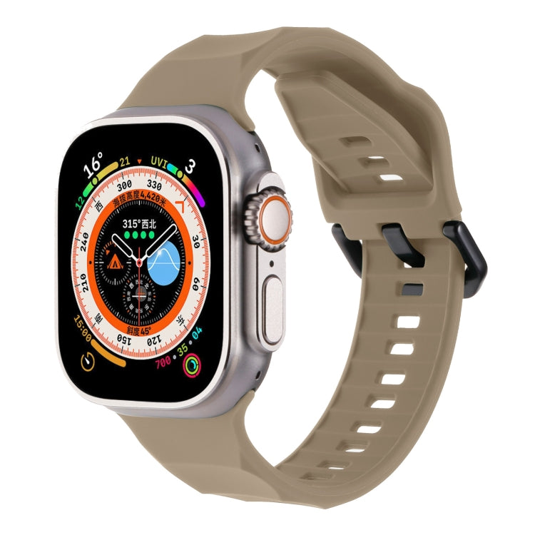 For Apple Watch 3 42mm Ripple Silicone Sports Watch Band(Brown) - Watch Bands by PMC Jewellery | Online Shopping South Africa | PMC Jewellery