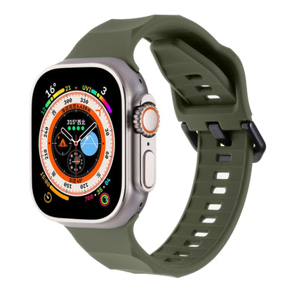 For Apple Watch 2 42mm Ripple Silicone Sports Watch Band(Dark Green) - Watch Bands by PMC Jewellery | Online Shopping South Africa | PMC Jewellery