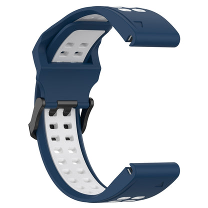 For Garmin Fenix 5 Plus 22mm Two-Color Reverse Buckle Silicone Watch Band(Blue+White) - Watch Bands by PMC Jewellery | Online Shopping South Africa | PMC Jewellery