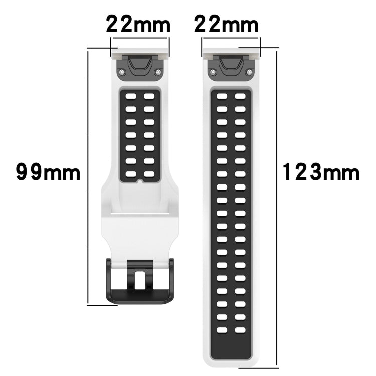 For Garmin Forerunner 955 22mm Two-Color Reverse Buckle Silicone Watch Band(Black+Grey) - Watch Bands by PMC Jewellery | Online Shopping South Africa | PMC Jewellery