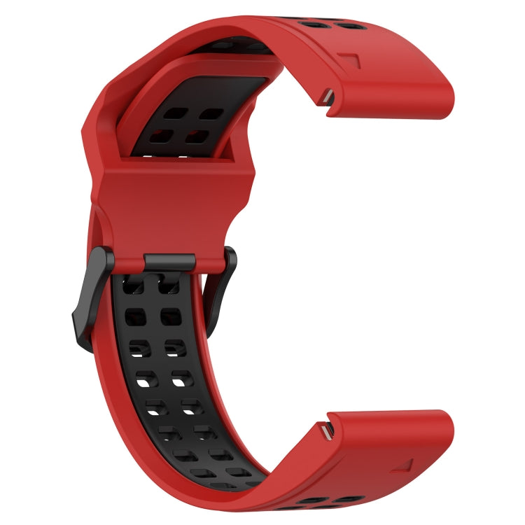 For Garmin Tactix Delta 26mm Two-Color Reverse Buckle Silicone Watch Band(Red+Black) - Watch Bands by PMC Jewellery | Online Shopping South Africa | PMC Jewellery