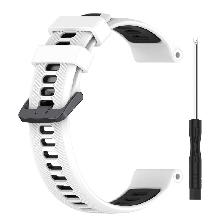 For Garmin Instinct Sports Two-Color Silicone Watch Band(White+Black) - Watch Bands by PMC Jewellery | Online Shopping South Africa | PMC Jewellery