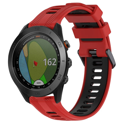 For Garmin Approach S60 Sports Two-Color Silicone Watch Band(Red+Black) - Watch Bands by PMC Jewellery | Online Shopping South Africa | PMC Jewellery