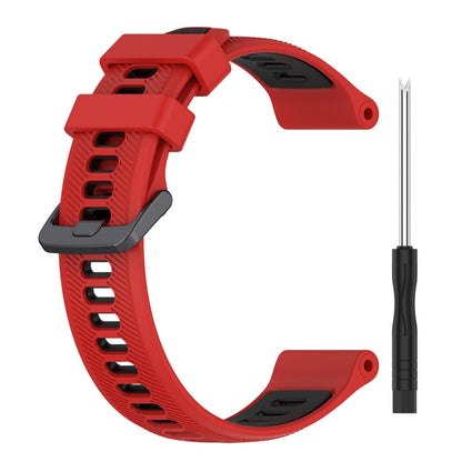 For Garmin Approach S60 Sports Two-Color Silicone Watch Band(Red+Black) - Watch Bands by PMC Jewellery | Online Shopping South Africa | PMC Jewellery