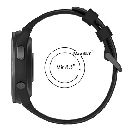 For Garmin Fenix 5 Sports Two-Color Silicone Watch Band(Black+Grey) - Watch Bands by PMC Jewellery | Online Shopping South Africa | PMC Jewellery