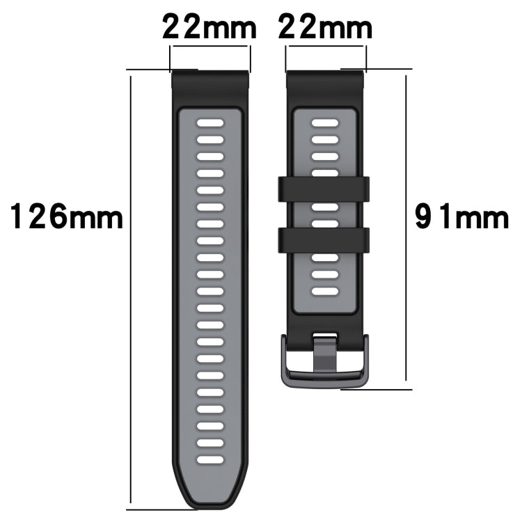 For Garmin Approach S70 47mm Sports Two-Color Silicone Watch Band(Army Green+Black) - Watch Bands by PMC Jewellery | Online Shopping South Africa | PMC Jewellery