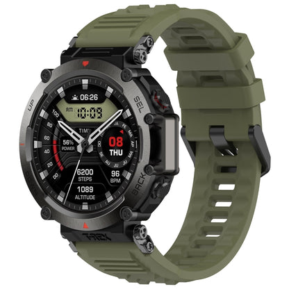 For Amazfit T-Rex Ultra Silicone Sports Watch Band(Dark Green) - Watch Bands by PMC Jewellery | Online Shopping South Africa | PMC Jewellery