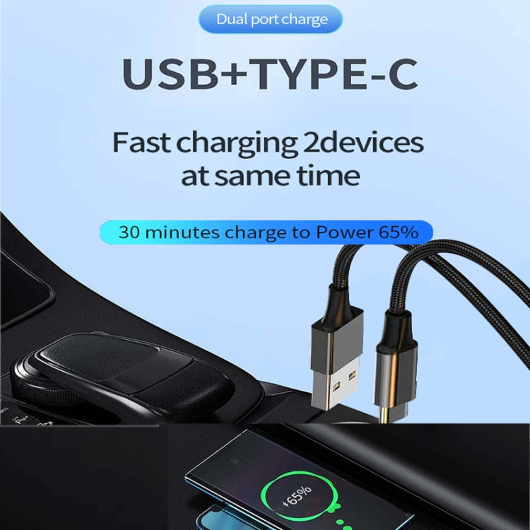 P35 48W PD30W+QC3.0 18W USB Transparent Car Quick Charge(Transparent Blue) - Car Charger by PMC TechLife | Online Shopping South Africa | PMC TechLife