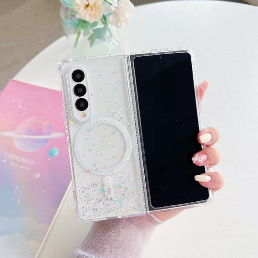 For Samsung Galaxy Z Fold4 Magsafe Glitter TPU Phone Protective Case(White) - Galaxy Z Fold4 5G Cases by PMC Jewellery | Online Shopping South Africa | PMC Jewellery