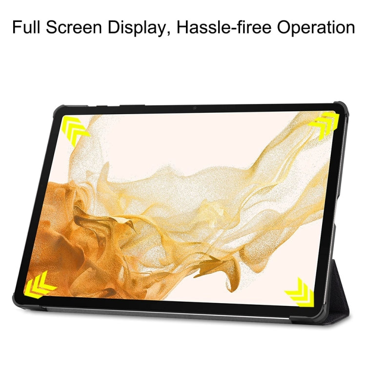 For Samsung Galaxy Tab S9+ JUNSUNMAY Custer Painted 3-Fold Stand Leather Smart Tablet Case(Big Eye) - free shipping - PMC TechLife - Order now!