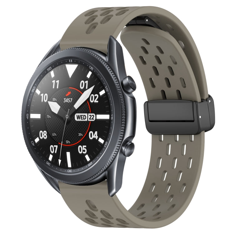 For Samsung Galaxy Watch3 45mm 22mm Folding Magnetic Clasp Silicone Watch Band(Space Ash) - free shipping - PMC TechLife - Order now!