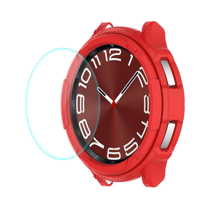 For Samsung Galaxy Watch6 Classic 47mm ENKAY Hat-Prince 2 in 1 TPU Armor Watch Case + 0.2mm 9H Tempered Glass Screen Protector(Red) - Watch Cases by ENKAY | Online Shopping South Africa | PMC Jewellery