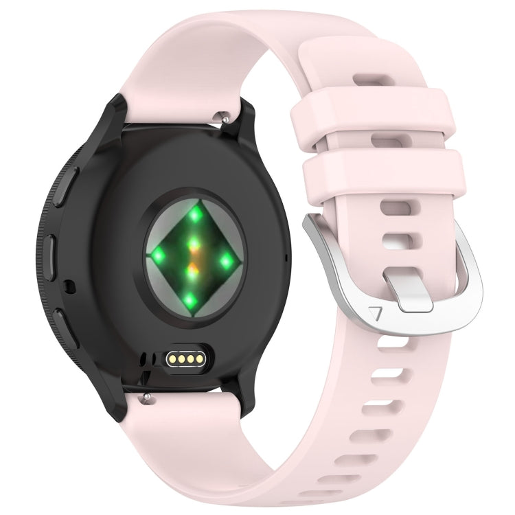 Compatible with Garmin Venu 3S Liquid Glossy Silver Buckle Silicone Watch Band(Pink) - Watch Bands by PMC Jewellery | Online Shopping South Africa | PMC Jewellery | Buy Now Pay Later Mobicred