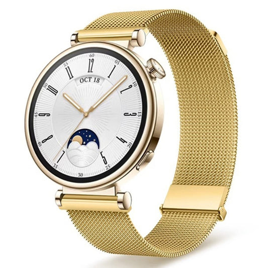 For Huawei Watch GT 4 41mm Milan Dual Mmagnetic Steel Mesh Watch Band(Gold) - Watch Bands by PMC Jewellery | Online Shopping South Africa | PMC Jewellery