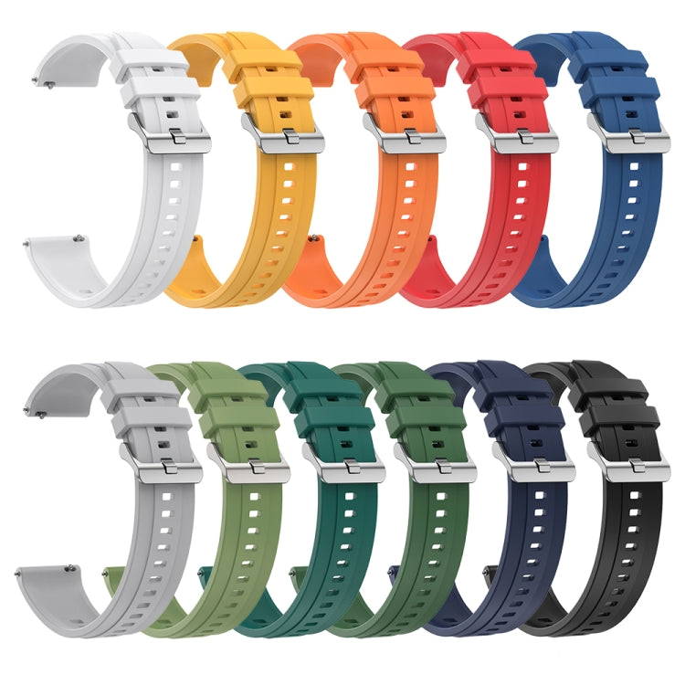 For Huawei Watch GT3 Pro 46mm Tire Pattern Silver Buckle Silicone Watch Band(Orange) - Watch Bands by PMC TechLife | Online Shopping South Africa | PMC TechLife