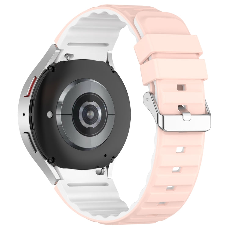 For Samsung Galaxy Watch 5 Pro Two Color Horizontal Silicone Watch Band(Pink White) - Watch Bands by PMC TechLife | Online Shopping South Africa | PMC TechLife
