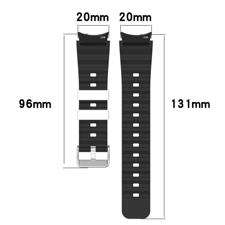 For Samsung Galaxy Watch 5 Two Color Horizontal Silicone Watch Band(Black Red) - Watch Bands by PMC TechLife | Online Shopping South Africa | PMC TechLife