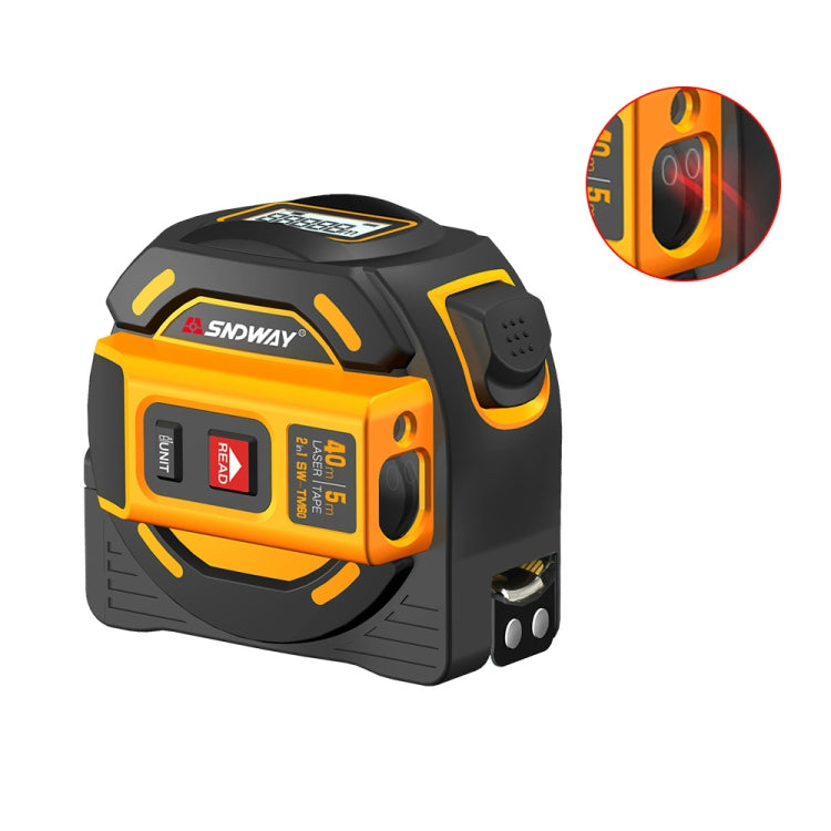 SNDWAY SW-TM40 40m Digital Range Finder Laser Distance Meter Tape Multi-function Self-Locking Hand Tool Device - free shipping - PMC TechLife - Order now!
