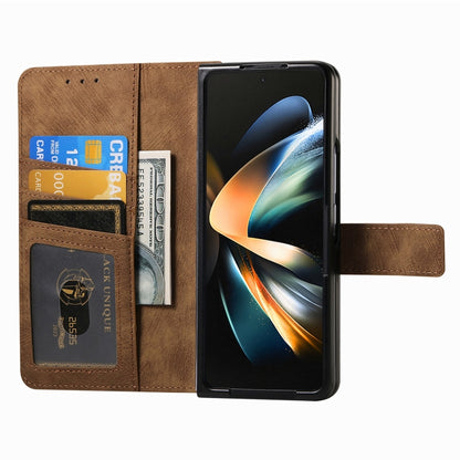 For Samsung Galaxy Z Fold4 Retro MagSafe Magnetic Zipper Wallet Leather Phone Case(Brown) - Galaxy Z Fold4 5G Cases by PMC Jewellery | Online Shopping South Africa | PMC Jewellery