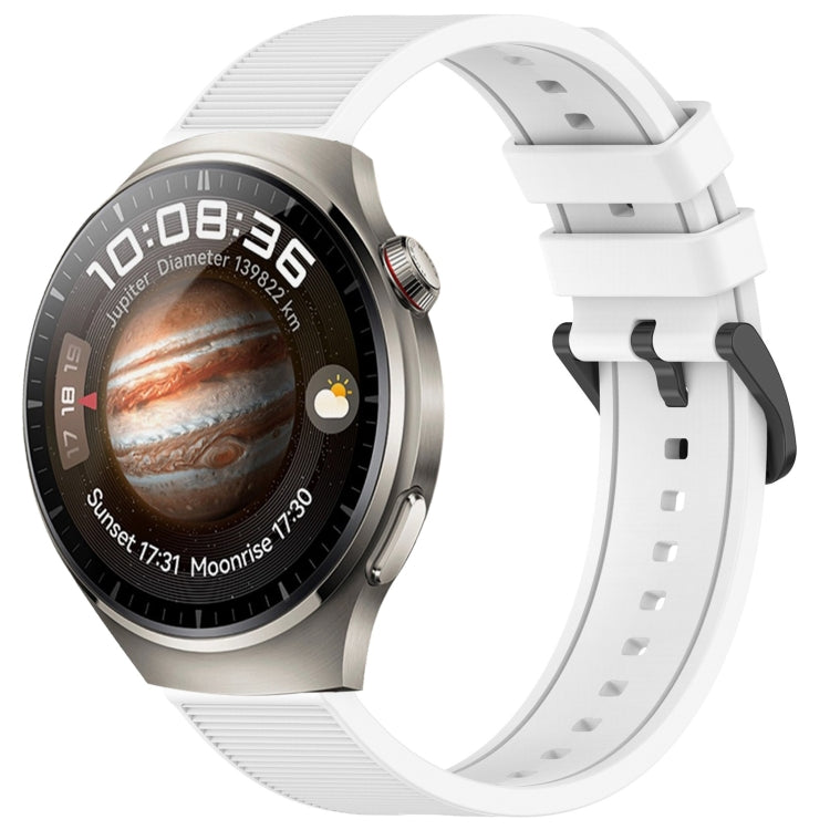 For Huawei Watch 4 Pro 22mm Textured Silicone Solid Color Watch Band(White) - Watch Bands by PMC TechLife | Online Shopping South Africa | PMC TechLife