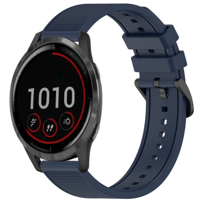 For Garmin Vivoactive 4 22mm Textured Silicone Solid Color Watch Band(Midnight Blue) - Watch Bands by PMC Jewellery | Online Shopping South Africa | PMC Jewellery