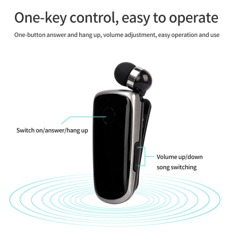 K39 Wireless Bluetooth Headset CSR DSP chip In-Ear Vibrating Alert Wear Clip Hands Free Earphone (Blue) - Bluetooth Earphone by PMC Jewellery | Online Shopping South Africa | PMC Jewellery