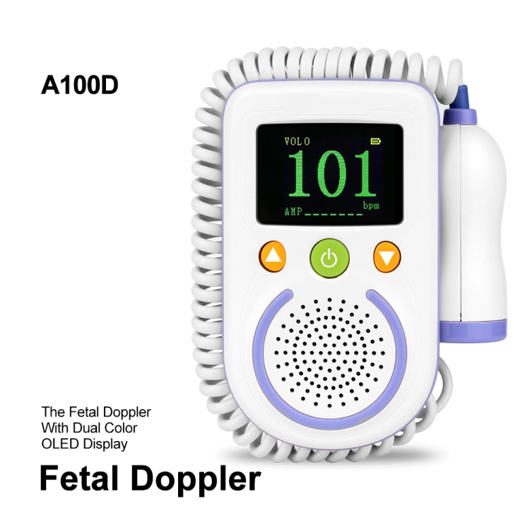 A100D  Digital Fetal Doppler Ultrasound Sound Baby Heartbeat Detector Monitor Rechargeable Prenatal Pocket Fetal Doppler Stethoscope - Heart Rate Monitoring by PMC Jewellery | Online Shopping South Africa | PMC Jewellery