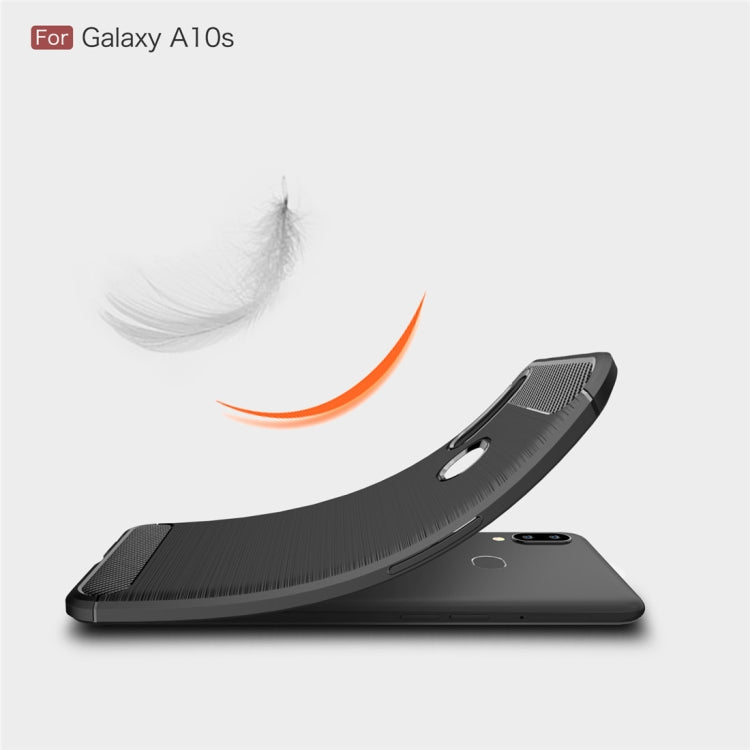 Brushed Texture Carbon Fiber TPU Case for Galaxy A10s(Black) - free shipping - PMC TechLife - Order now!