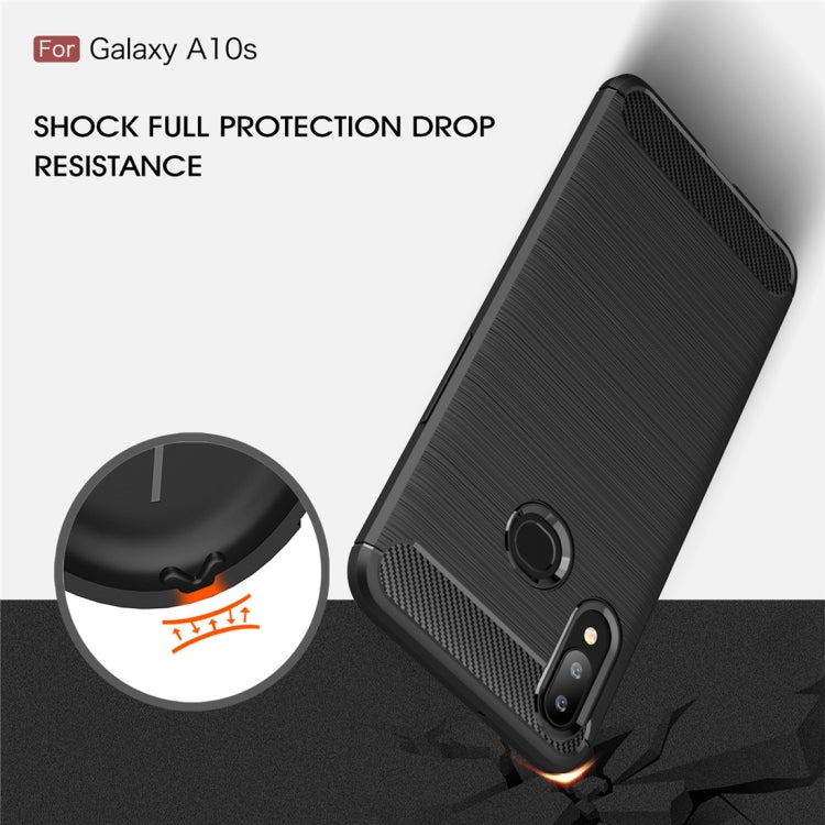 Brushed Texture Carbon Fiber TPU Case for Galaxy A10s(Red) - free shipping - PMC TechLife - Order now!