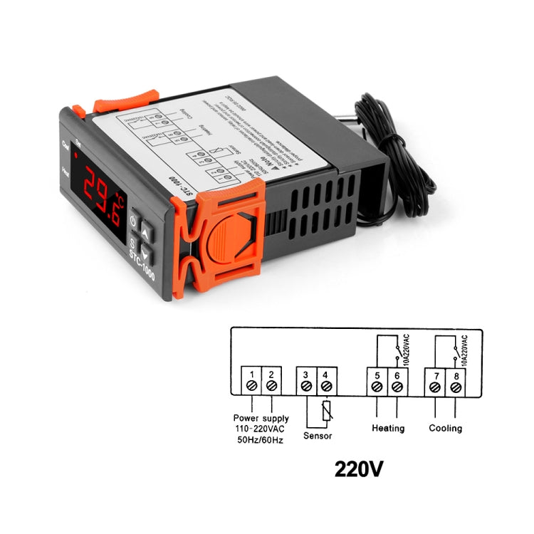 STC-1000 220V Digital Temperature Controller LED Temperature Regulator Thermostat for Incubator Relay 10A Heating and Cooling - Thermostat & Thermometer by PMC Jewellery | Online Shopping South Africa | PMC Jewellery