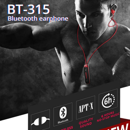 BT315 Sport Bluetooth Headset Wireless Stereo Earphone Bluetooth 4.1 Earpiece With Mic Sport Bass Magnetic Necklace Earpiece(Blue) - Sport Earphone by PMC Jewellery | Online Shopping South Africa | PMC Jewellery