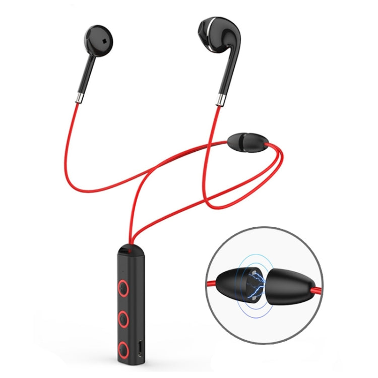 BT313 Magnetic Earbuds Sport Wireless Headphone Handsfree bluetooth HD Stereo Bass Headsets with Mic(Red) - Sport Earphone by PMC Jewellery | Online Shopping South Africa | PMC Jewellery