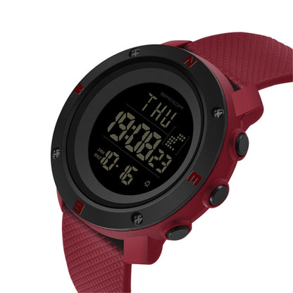 SANDA 361 Fashionable Night Light Sports Children Electronic Watch Multi Functional Personality Night Light Men Waterproof Watch(Red) - Silicone Strap Watches by SANDA | Online Shopping South Africa | PMC Jewellery | Buy Now Pay Later Mobicred