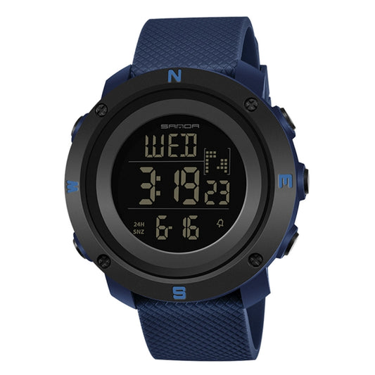 SANDA 361 Fashionable Night Light Sports Children Electronic Watch Multi Functional Personality Night Light Men Waterproof Watch(Blue) - Silicone Strap Watches by SANDA | Online Shopping South Africa | PMC Jewellery | Buy Now Pay Later Mobicred