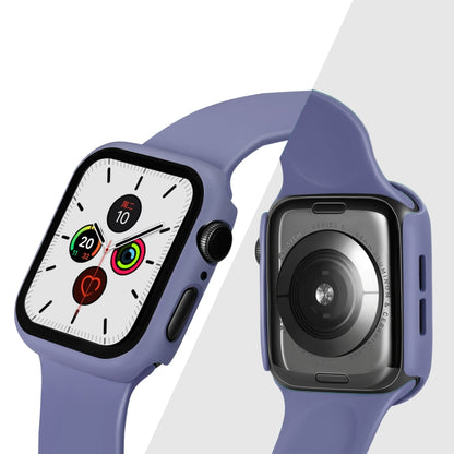 ENKAY Hat-prince Full Coverage PC Case + Tempered Glass Protector for Apple Watch Series 5 / 4 44mm(Blue) - Watch Cases by ENKAY | Online Shopping South Africa | PMC Jewellery | Buy Now Pay Later Mobicred