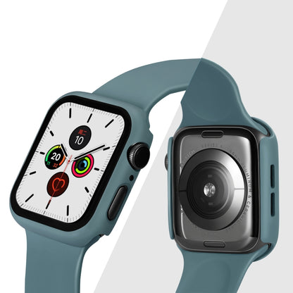 ENKAY Hat-prince Full Coverage PC Case + Tempered Glass Protector for Apple Watch Series 5 / 4 44mm(Green) - Watch Cases by ENKAY | Online Shopping South Africa | PMC Jewellery | Buy Now Pay Later Mobicred