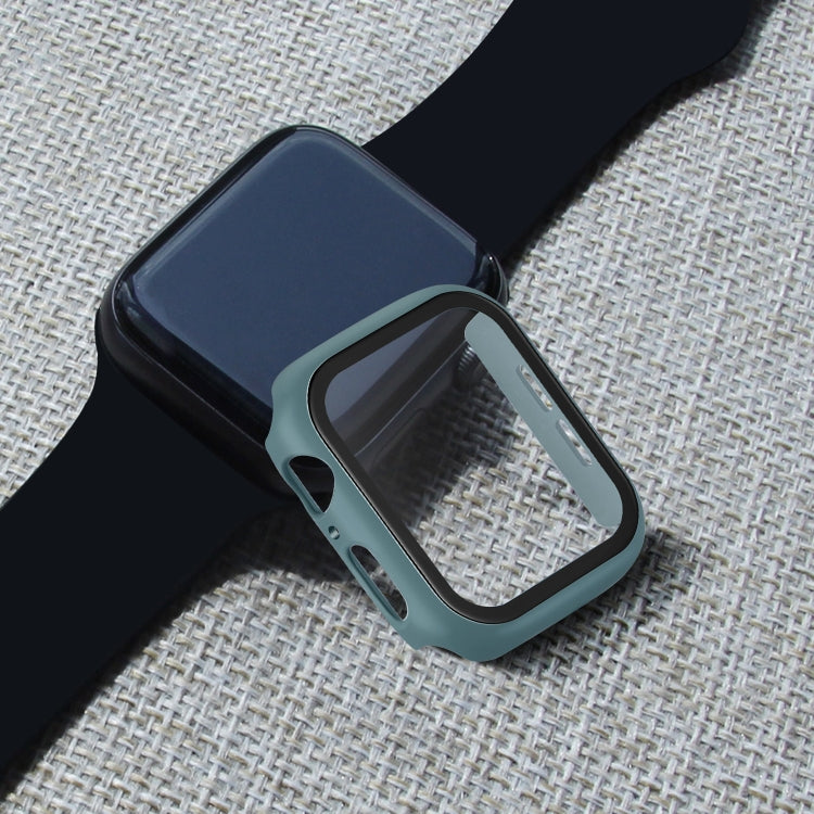 ENKAY Hat-prince Full Coverage PC Case + Tempered Glass Protector for Apple Watch Series 5 / 4 44mm(Green) - Watch Cases by ENKAY | Online Shopping South Africa | PMC Jewellery | Buy Now Pay Later Mobicred