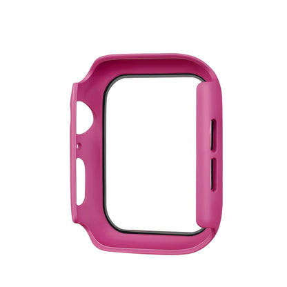 ENKAY Hat-prince Full Coverage PC Case + Tempered Glass Protector for Apple Watch Series 5 / 4 44mm(Rose) - Watch Cases by ENKAY | Online Shopping South Africa | PMC Jewellery | Buy Now Pay Later Mobicred