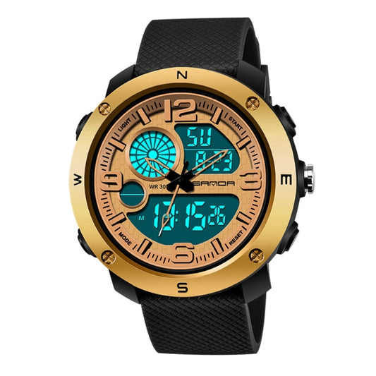 SANDA 762 Watch Men Watch Students Men Watch Fashion Trend Youth Waterproof Night light Sports Men(Gold) - Sport Watches by SANDA | Online Shopping South Africa | PMC Jewellery | Buy Now Pay Later Mobicred